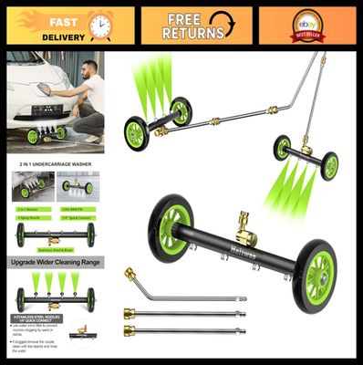 #ad 16quot; Undercarriage Pressure Washer Attachment Water Broom 4 Nozzles 4000 PSI $53.99