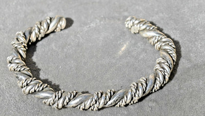 Native American Horse whisper Heavy Sterling Silver Cuff 36grams 6.25'' fit 7mm