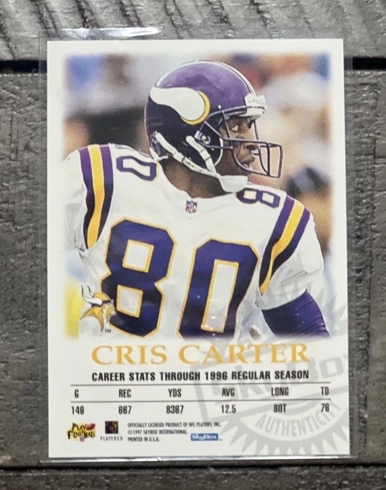 Skybox/Fleer Autographics Cris Carter 1997 automático/100 SSP!!! Pack Tirado! 💎🔥👌 Foto 3 de 3