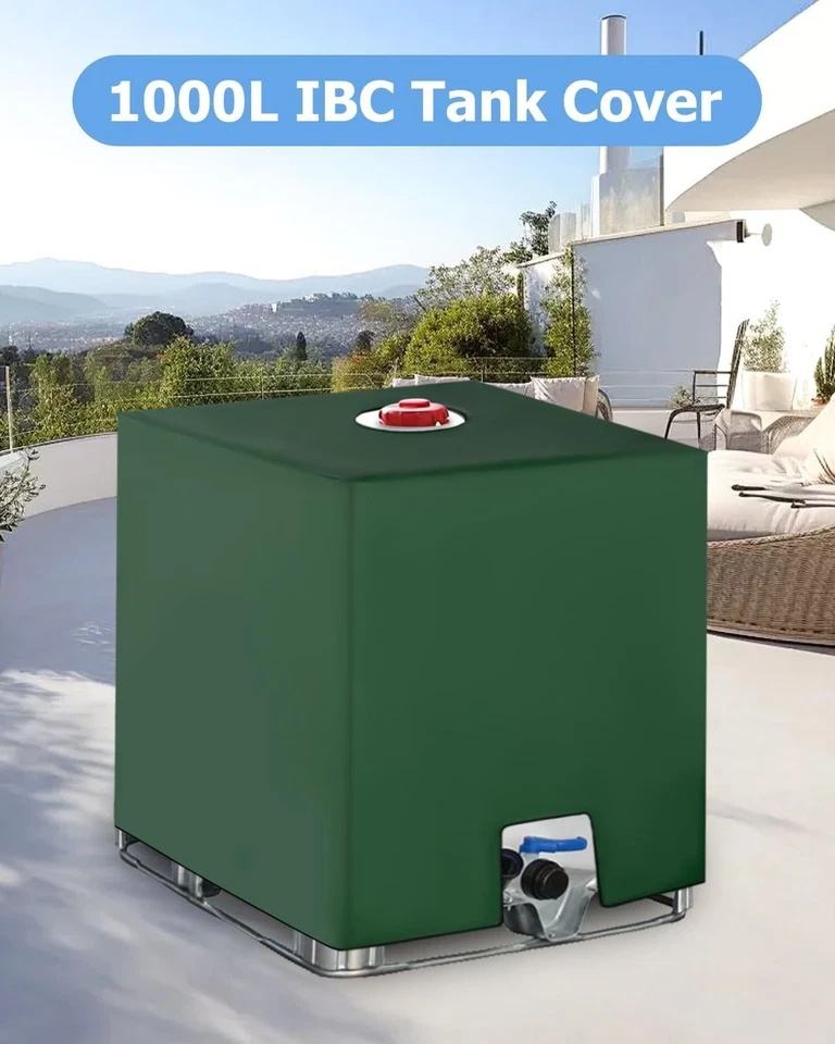 2 x IBC Tank Cover, 1000L Protective Cover Cover, Rain Water Catcher Tarpaulin - Photo 3/4