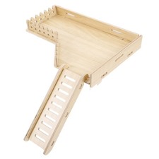 Pet Hamster Climbing Platform Light Yellow Wooden Ladder for Cage Play