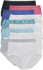 Hanes Women's Underwear Brief Pack, 10-Pack, Full-Coverage Brief Panties, Moistu
