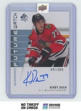 2019-20 SP Authentic Future Watch Auto Kirby Dach /999 #199 Chicago Blackhawks