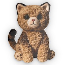 Boucle Fur Cat Pillow, Plush Toy Cat Custom Shaped Cushion for Pet Lovers, Home