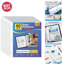 Durable 50 Sheet Protectors for 8.5 x 11 Documents - Non-Stick Eco-Friendly