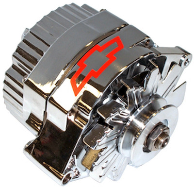 Proform 141-659 GM Chrome Alternator with Chevy Bowtie Logo