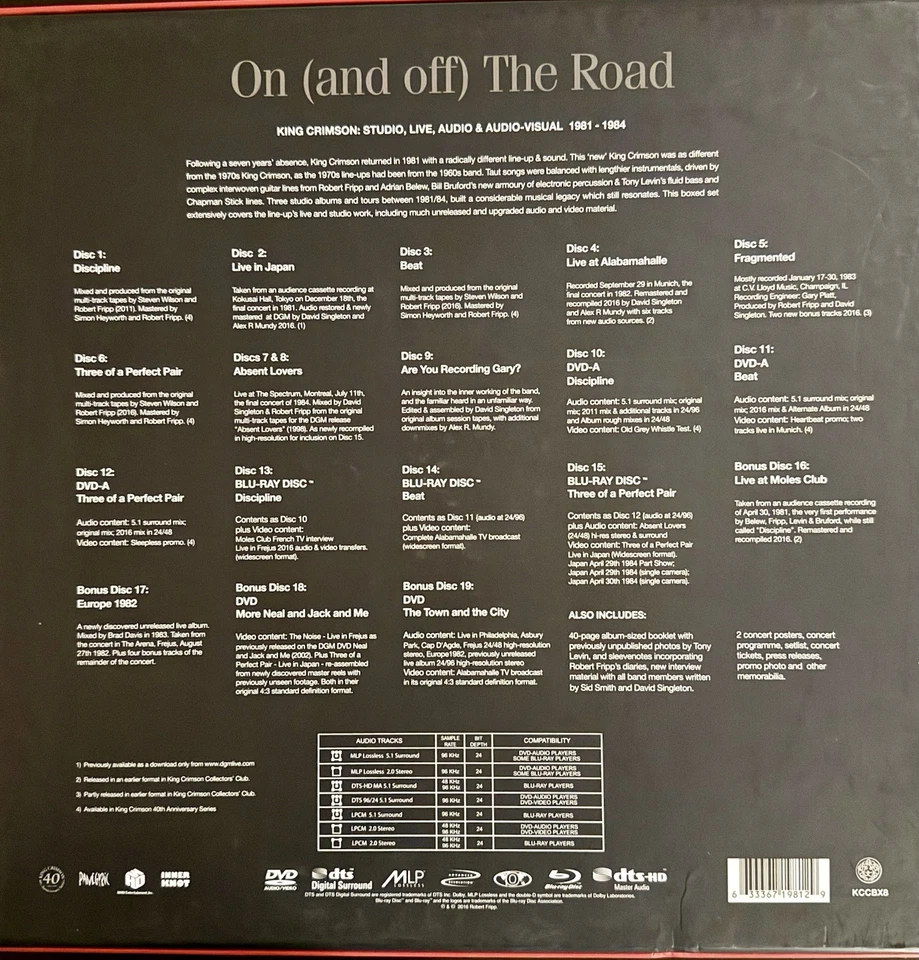 King Crimson On (And Off) the Road - Limited Edition 40th Anniversary - Bild 3 von 4