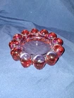 Vintage Boopie Bubble Glass Ashtray Dish Pattern Pink Red Anchor Hocking