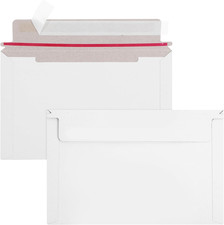 100 Pack 6.5 x 4.5 Inch Rigid Mailers Self Seal White Photo Document Envelopes