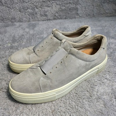 Legero Limi Slip On Sneakers Gray Suede Scalloped Platform Women EU 40 Excellent