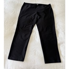 Eileen Fisher SZ XL Black Washable Stretch Knit Pants EETK Tapered Elastic