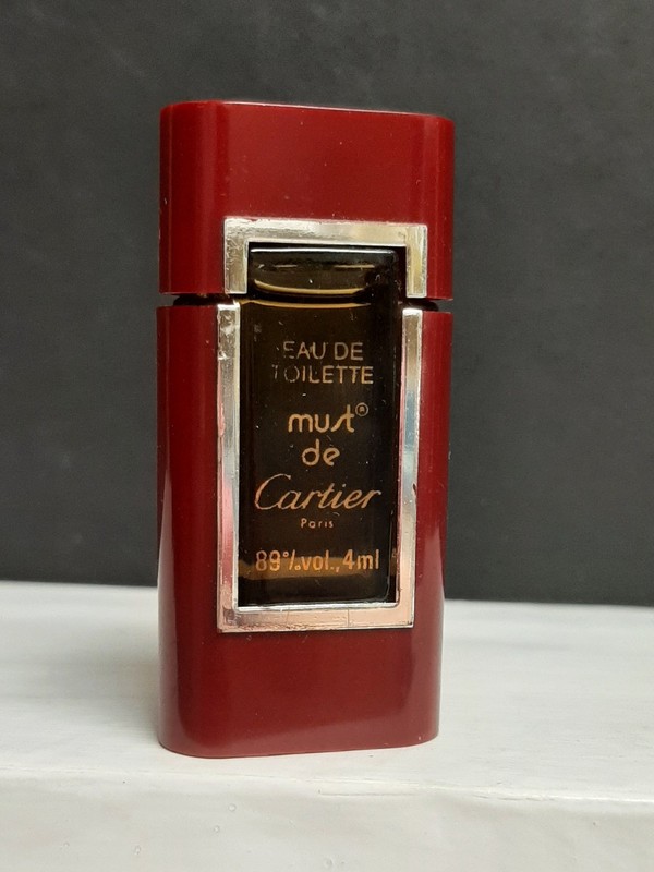 Mini Must de Cartier 4ml Eau de Toilette RED Vintage Miniature Perfume Sample