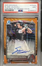 2025 Bowman Chrome Slade Caldwell Auto Orange Wave Refractor 18/25 Diamondbacks