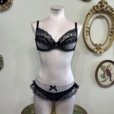Agent Provocateur Classics Black Lace Lingerie Set Size 34D 12