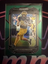 2023 Panini Prizm Draft Picks Luke Schoonmaker #161 Green Prizm (RC) Wolverines