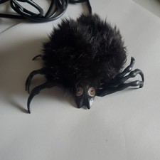 2 BLACK FURRY RUBBER JUMPING SPIDER Made in Poland vintage See pictures