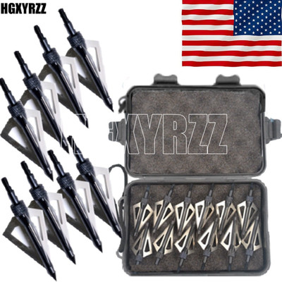 12pcs/Box Broadheads Hunting Arrow Heads Archery Aluminum Arrowhead 100gr Points