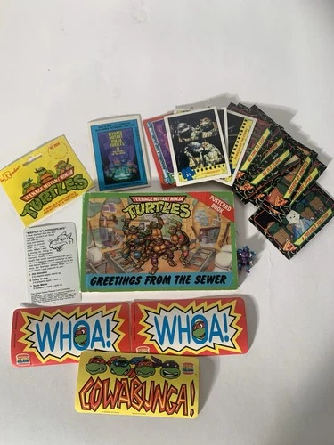 Vintage Ninja Turtles TMNT Memorabilia Pocket Shredder Postcard  Stickers Cards