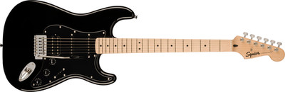 Fender Squier Sonic Stratocaster HSS 6 String Electric Guitar (Black)