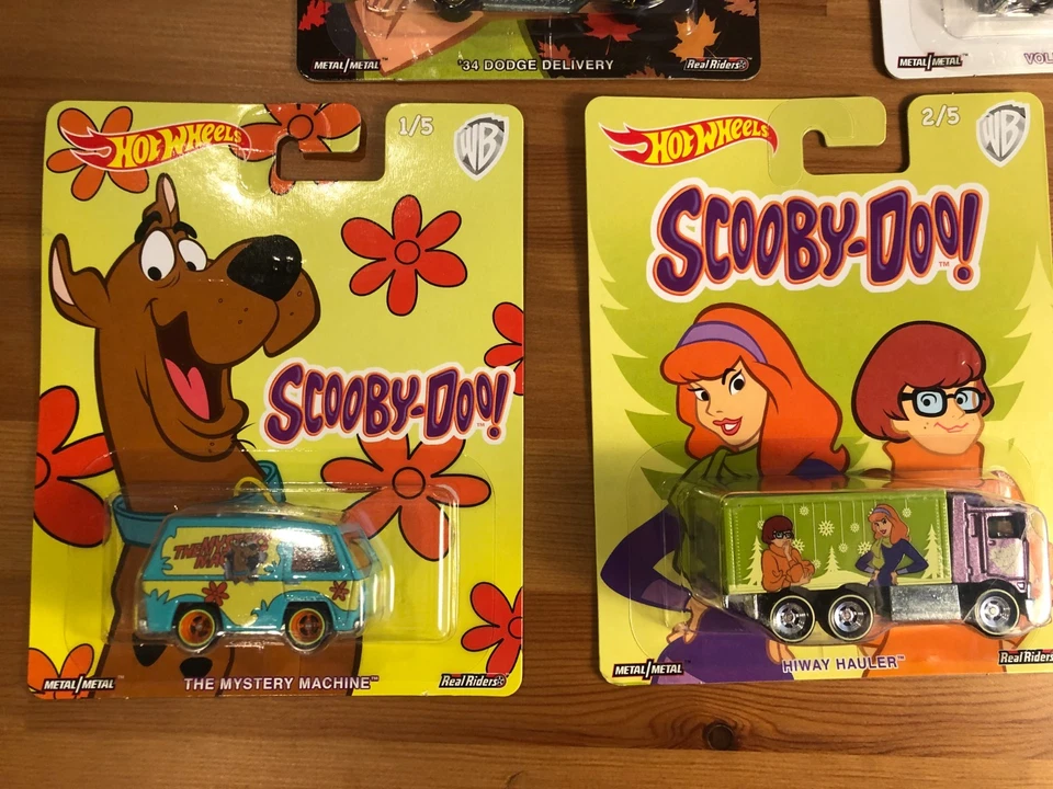 Complete Set of 5 NIB Hot Wheels Premium Collectors Real Riders Scooby Doo 2017 - Image 2 of 4