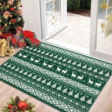 Coucheta 2 3ft Christmas Snowflake Area Rug, Washable Low Pile Carpet,