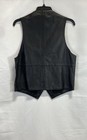 Vintage Tan-Chho Men's Black Genuine Leather Vest Snap Front Biker Sz M — photo 2