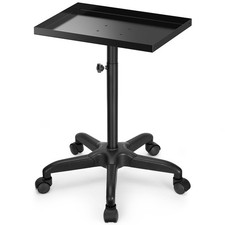 Salon Tray Cart Premium Metal Tattoo Rolling Trolley Adjustable Black
