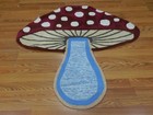 Tibetan Mushroom Rug Shape Handmade Kids Boho Rug Aesthetic Rug 4x4 Ft — photo 1