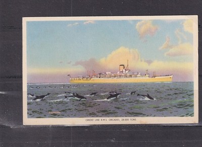 GREAT BRITAIN '' RMS ORCADES '', ORIENT LINE, c1950 ppc., unused.