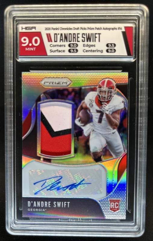 2020 Chronicles Draft Picks D Andre Swift Prizm Patch Auto RC #/49 HGA 9 10