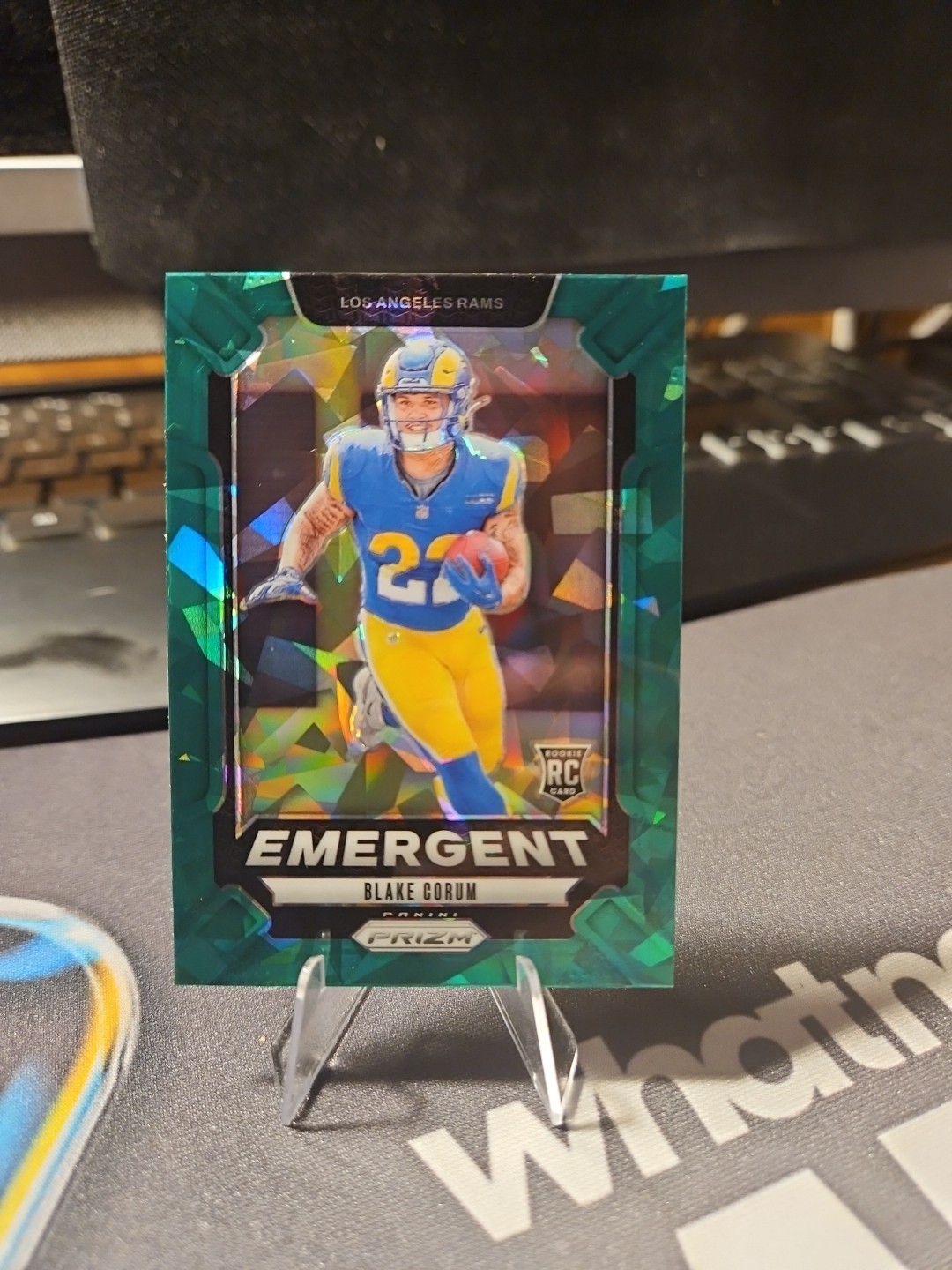 2024 Panini Prizm - Emergent Blake Corum #10 Green Ice Prizm (RC)