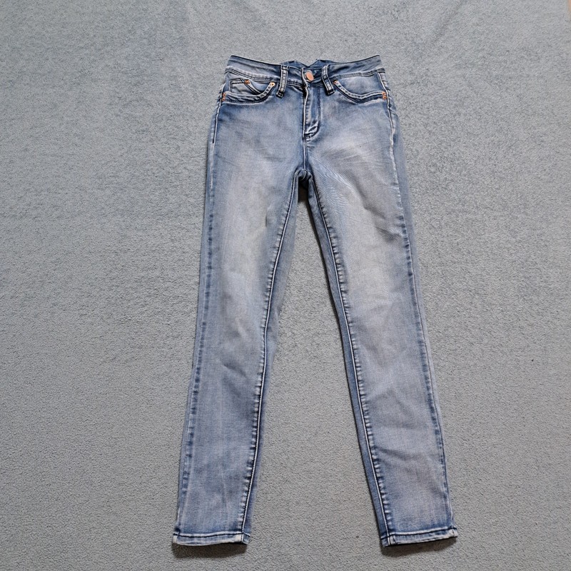YMI Luxe Jeans Girls Size 5/27 Blue Denim Fade Effect Casual Straight Leg