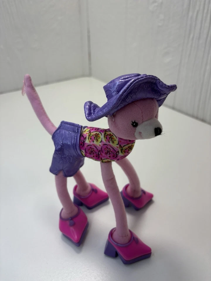 Mattel Plush Pink Cat White Poodle Pose Me Pets 2002 8" Posable Lote de 2 Foto 2 de 4