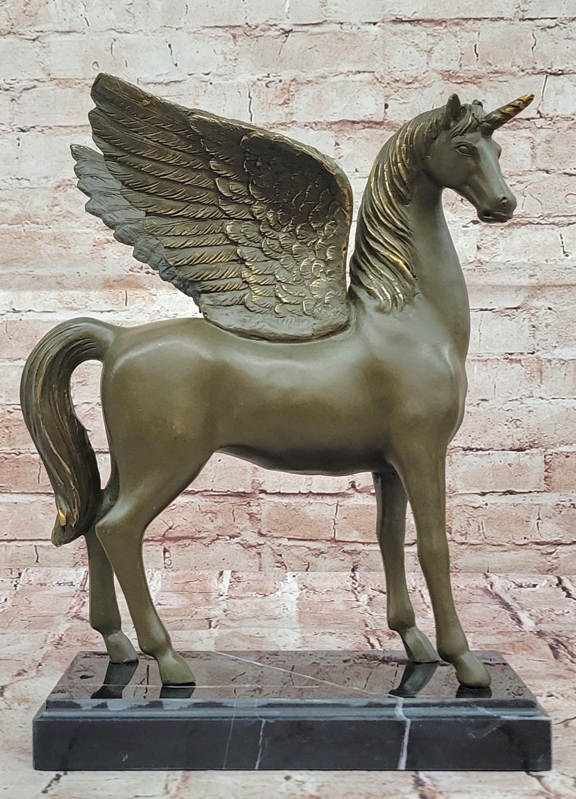 Pegaso Sólido Vintage, Caballo Mítico Griego Con Alas Edición Limitada Venta NR
