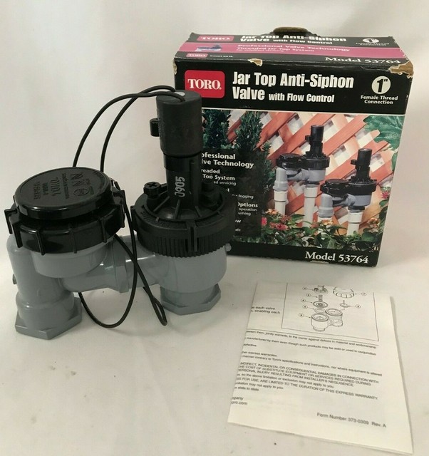 Toro 1" Jar Top AntiSiphon Valve Flow Control 53764 Lawn Yard