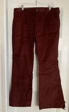 NWT VTG Mr Leggs womens Burgundy Corduroy Pants Flare Leg 70s Talon42 38x40