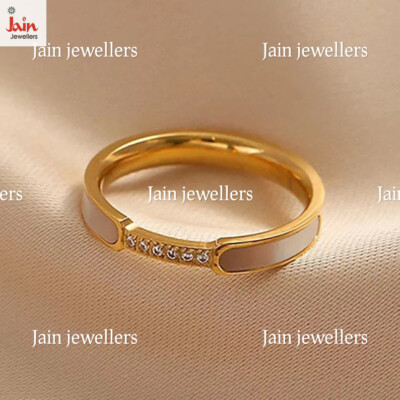 14 Kt, 18 Kt Yellow Gold Cubic Zirconia Handmade Band Ring 10 11 12 13  14