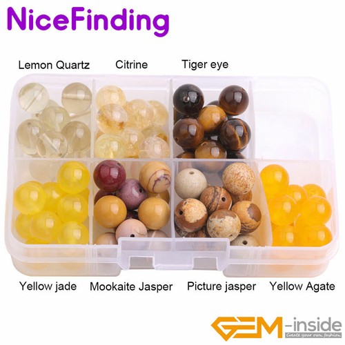 7Chakren Steine 8mm 1 Set Perlen Set für Schmuckherstellung Halskette Armband Box - Bild 9 von 10