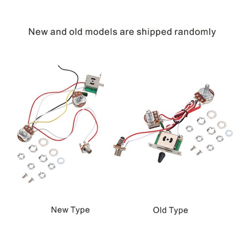 Electric Guitar Wiring Harness Prewired Kit 1 Volume 1 Tone 3 Way Switch Pots - Picture 8 of 8