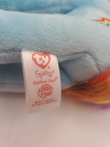 My Little Pony Friendship is Magic Ty Sparkle Rainbow Dash 7in Tall Plush - Picture 8 of 10