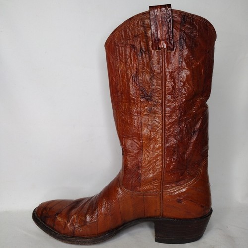 *LESEN Nocona Full Eel Western Cowboystiefel Herren Größe 8,5 D 9062 Cognac Braun - Bild 3 von 24