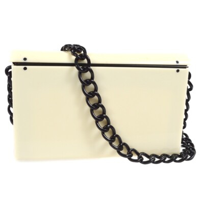 Chanel Bi-color Black White Plastic Chain Shoulder Bag 98787 | eBay