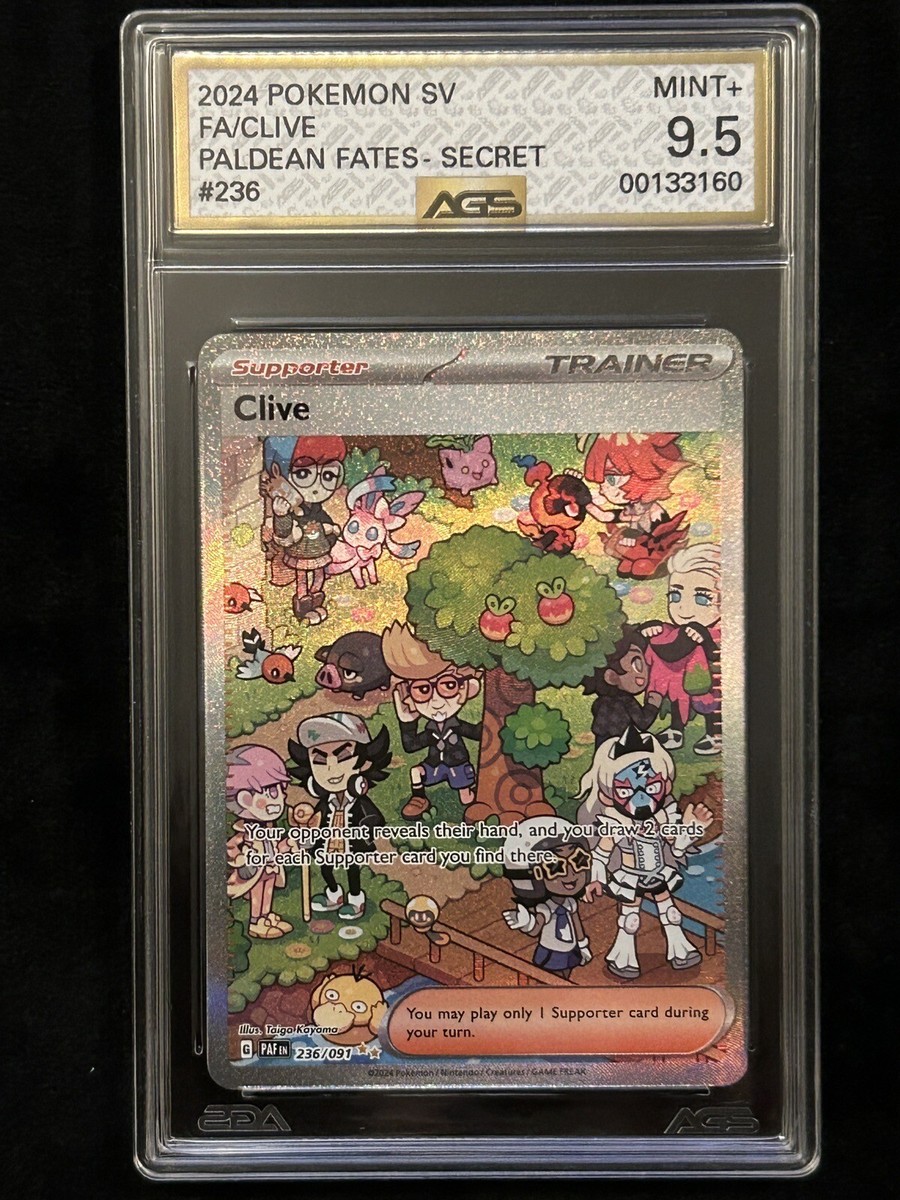 Clive 236/091 Paldean Fates Special Illustration Rare Pokémon AGS