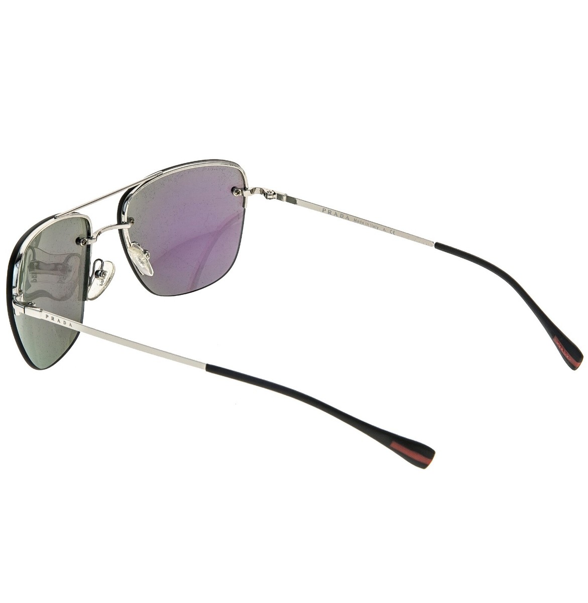 PRADA 52R Linea Rossa Spectrum Sport Pilot Sunglasses Silver Green