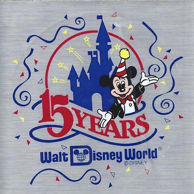 Vintage Walt Disney World 15 Years Sticker Chrome/ Shiny Metallic