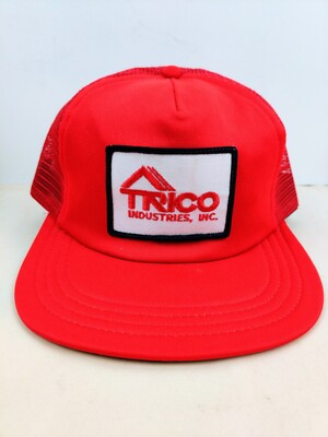 Vintage USA MADE Trico Industries Inc Patch Trucker Hat Snapback