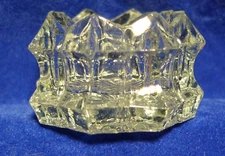 Set of 2 Clear EAPG Open Salts ~ Unique "Crown" with 8 Points Shape ~ Starburst