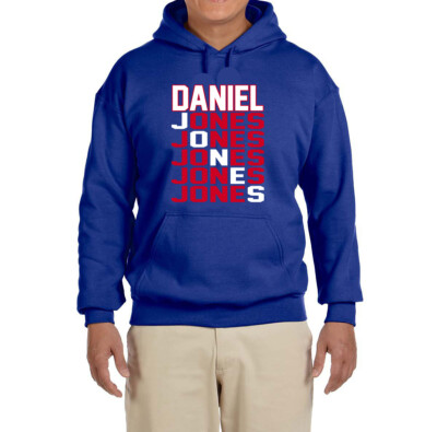 Ny Giants Daniel Daniel Jones Jersey Man Sweatshirts New York Giants Daniel  Jones Text Hooded Sweatshirt