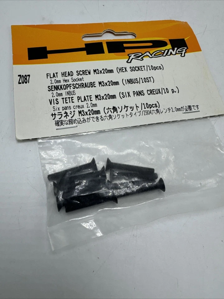 HPI Racing #Z087 Flat Head Screw M3 x 20mm Hex Socket New In Package - Image 4 of 4