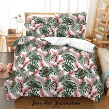3D Tropical Plant Pattern Quilt Cover Set Duvet Cover Bedding Pillowcases